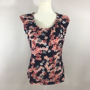 🇺🇸Ann Taylor Loft L floral Blouse Sleeveless.